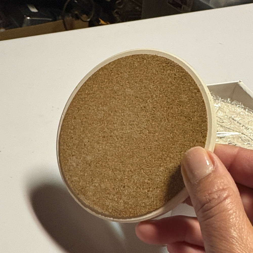 Humorous Cream Marble Coaster - Picture 2 of 3